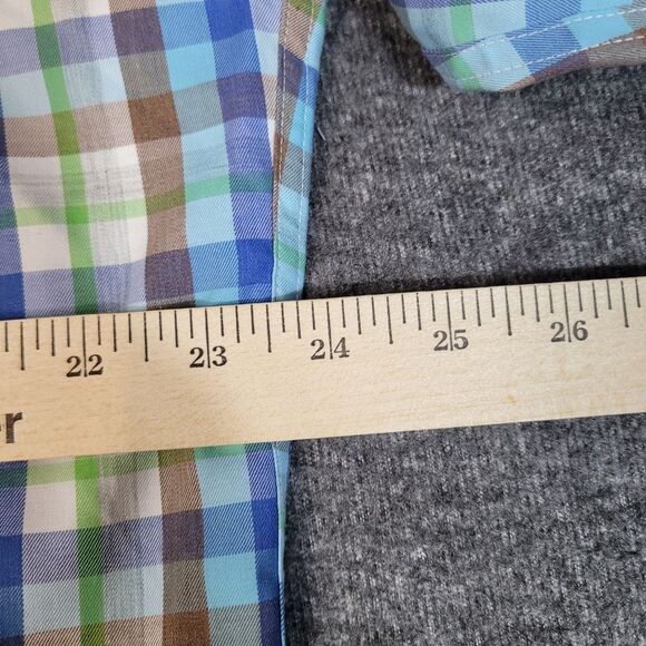 Peter Millar Mens Button Down Dress Shirt Size L Long Sleeve Multicolor Plaid - Picture 8 of 11